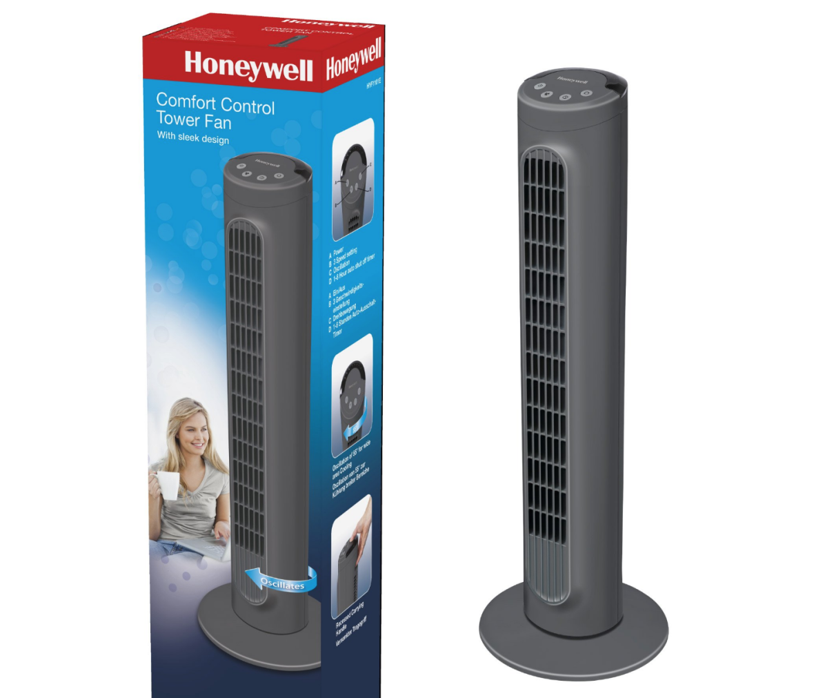 Вентилятор-колона Honeywell із продуктивністю 282 м³ / год