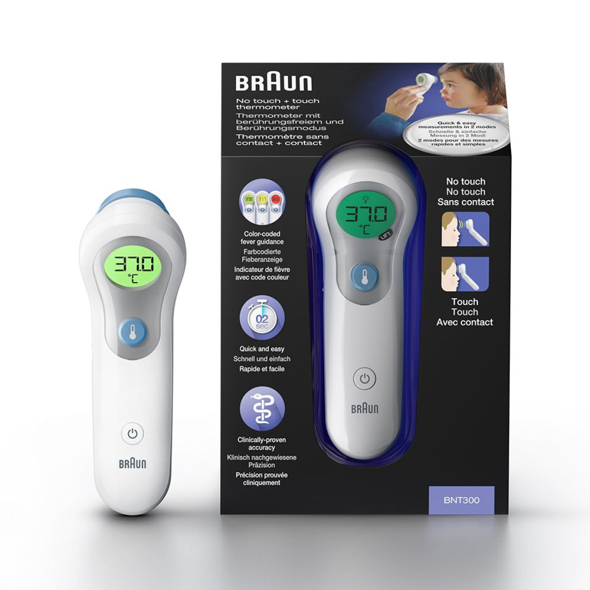 Безконтактний сенсорний термометр Braun (BNT300)