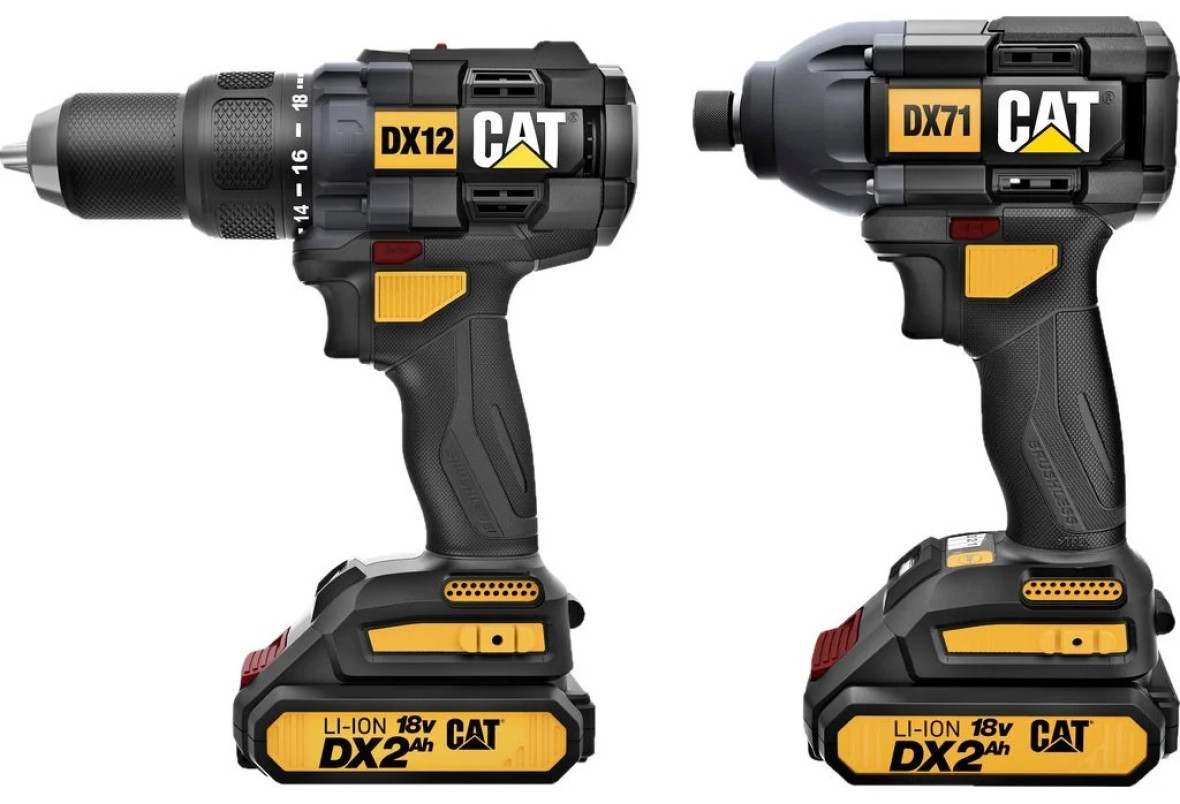 Набор CAT из ударного безщеточного дрели-шуруповерта DX12 и ударного гайковерта DX71